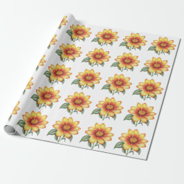 Orange blomma presentpapper