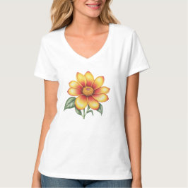Orange blomma t shirt