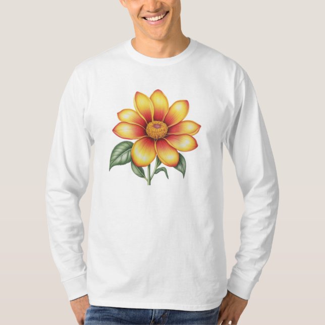 Orange blomma t shirt (Framsida)
