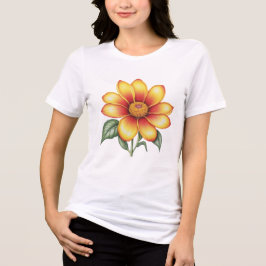 Orange blomma t shirt