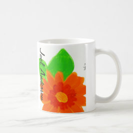 Orange blomma vid den Joel andersson Kaffemugg
