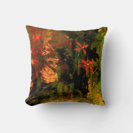 Orange blommaabstrakt kudde