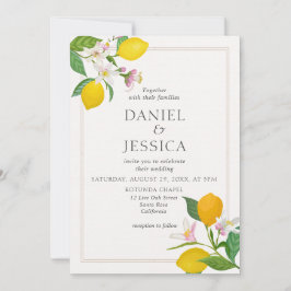 Orange blommar av citrusfrukter, botaniska  inbjudningar