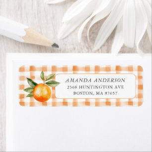 Orange Blommar Bliss Baby Shower Address Label Returadress Etikett
