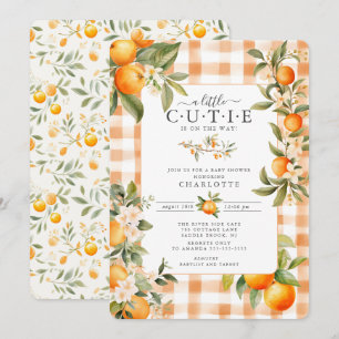 Orange Blommar Bliss Baby Shower Inbjudningar