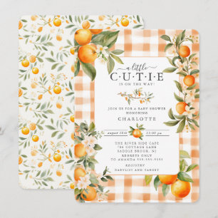 Orange Blommar Bliss Baby Shower Inbjudningar