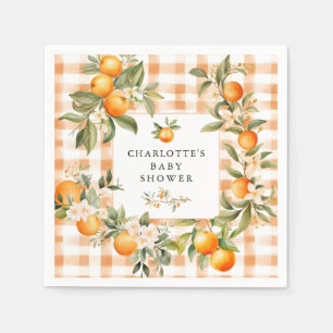 Orange Blommar Bliss Little Cutie Baby Shower Pappersservett
