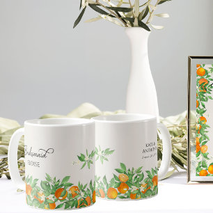 Orange Blommar Bridesmaid Bröllopsfest Gift Kaffemugg