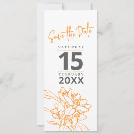 Orange blommar-foto bröllop spara datum datumet