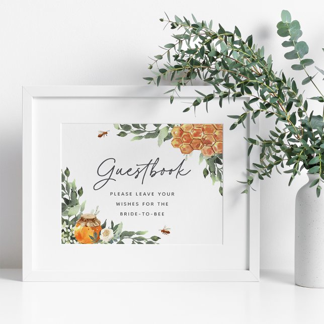 Orange Blommar Honungsbi Guestbook Poster (Skapare uppladdad)