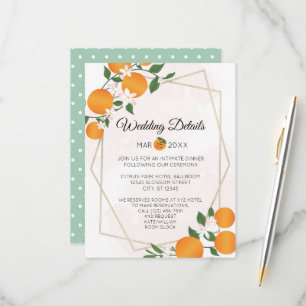 Orange Blommar Information om Citrus Bröllop djuru OSA Kort