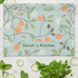 Orange Blommar Kitchen Towel Kökshandduk<br><div class="desc">Grönt Orange Blommar Kitchen Towel</div>