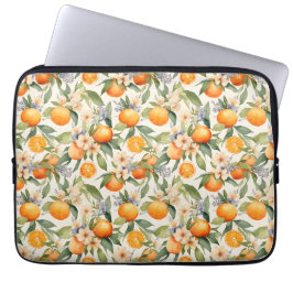 Orange Blommar Laptop sleeve