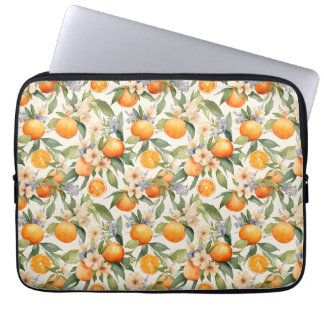 Orange Blommar Laptop sleeve