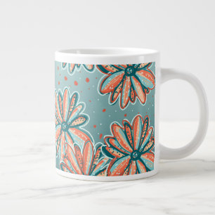 Orange Blommar mönster av Lisa Casineau Jumbo Mugg