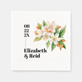 Orange Blommar och Jasmine Blooms Bröllop Pappersservett