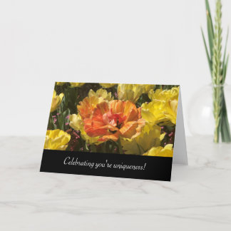 Orange Blommar Tulip - fira att du är unik Kort
