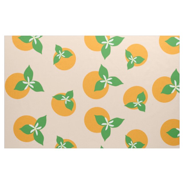 Orange blommar tyg (Fat Quarter)