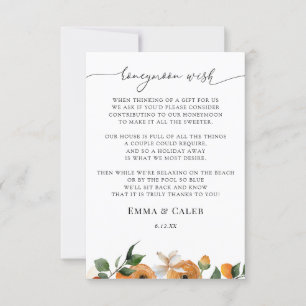 Orange Blommars Honeymoon Wish Inbjudningar