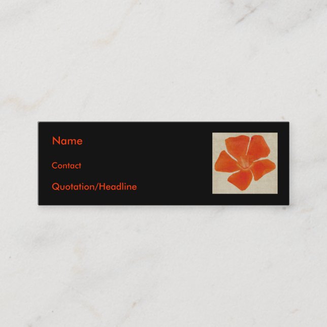 Orange blommasmala Profilecard Mini Visitkort (Framsida)