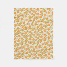 Orange Blommig 70-tals Retro