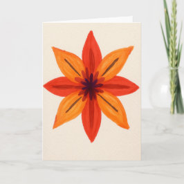 Orange Blommig Akvarell Tom Greetingkort Kort