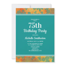 Orange Blommigt 75:e Födelsedagsfest