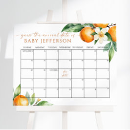 Orange Blommigt Babyinställare gissning Förfalloda Poster