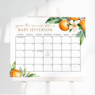 Orange Blommigt Babyinställare gissning Förfalloda Poster