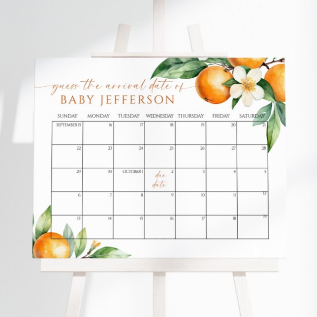 Orange Blommigt Babyinställare gissning Förfalloda Poster (Skapare uppladdad)