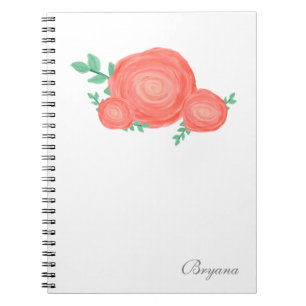 Orange Blommigt Blommor - bärbar dator Journal Anteckningsbok