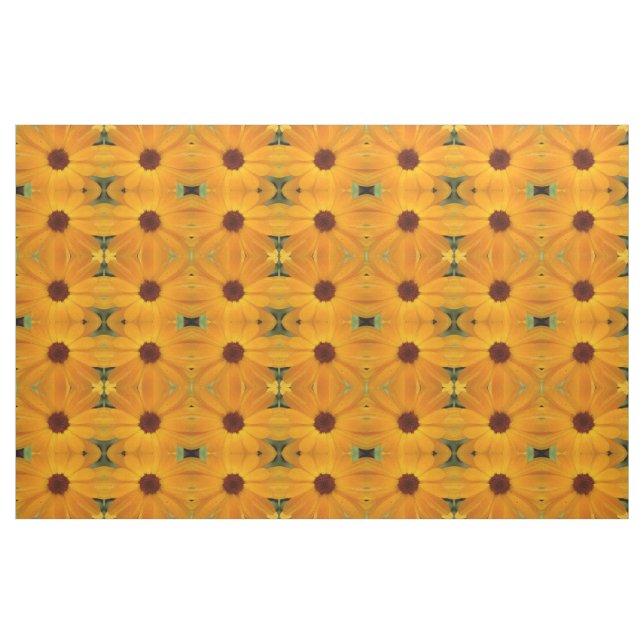Orange Blommigt för regn Daisy, mönstrad struktur Tyg (Fat Quarter)