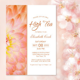 Orange Blommigt High Tea Möhippa Inbjudningar