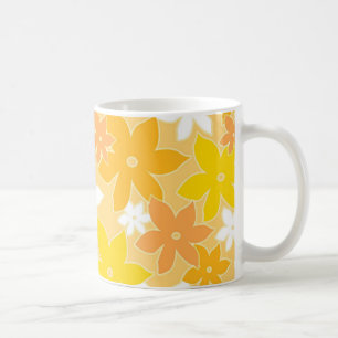 Orange blommigt - mugg