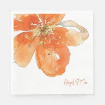 Orange Blommigt Personlig Bröllop Luncheon