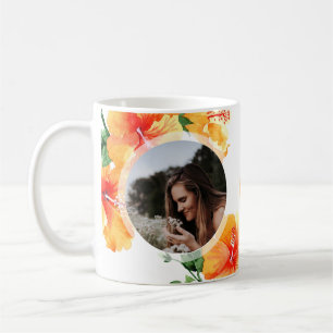Orange Blommigt Photo Best Mamma Now Mors dag Kaffemugg