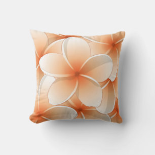 Orange Blommigt Reversible Decorative Pillow Kudde