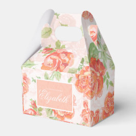 Orange blommigt ro-favoritruta presentaskar