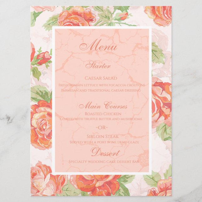 Orange blommigt ro meny (Framsida)