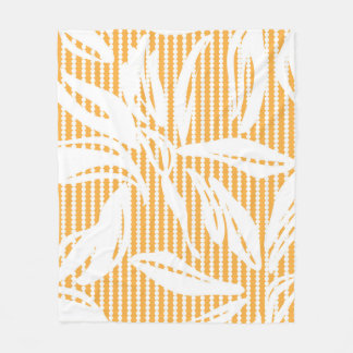 Orange Blommigt sömlös mönster med stripe backgr Fleecefilt