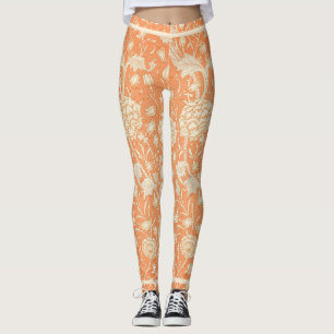 Orange Blommigt William Morris Leggings
