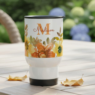Orange blommonogram namn present resemugg