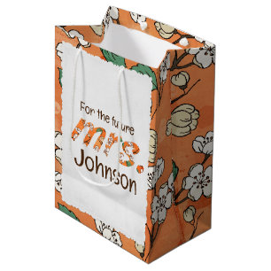 Orange blommönster för Fru.
