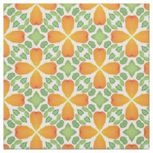 Orange blommönster-mosaik-retro 60 s 70