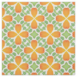 Orange blommönster-mosaik-retro 60 s 70 tyg