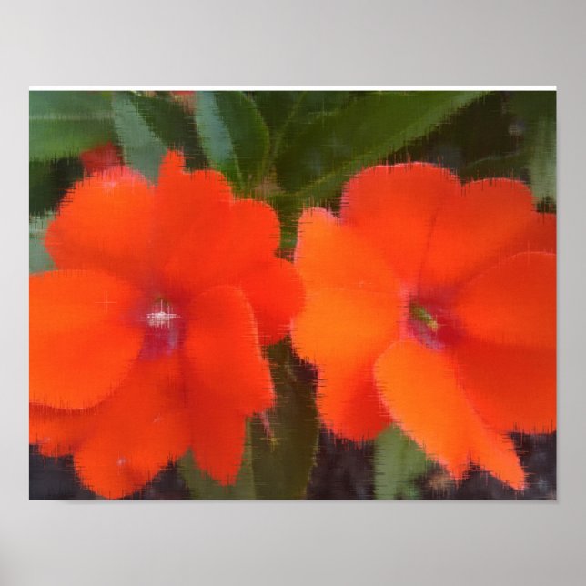 Orange Blommor 14 x 11 tum, Poster Pappert (projek (Framsidan)