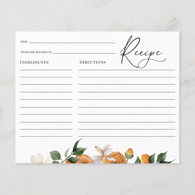 Orange Blommor Bröllopsfest Recept (Framsida)