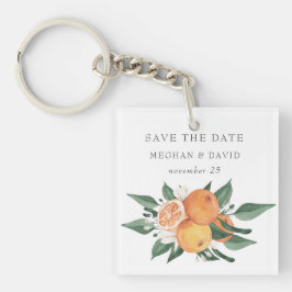 Orange Blommor Citrus Botanisk Save the Date