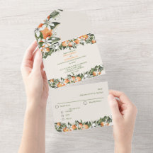 Orange & Blommor Elegant Blommig