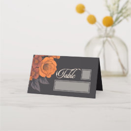 Orange blommor Elegant bord och namn plats Placeringskort